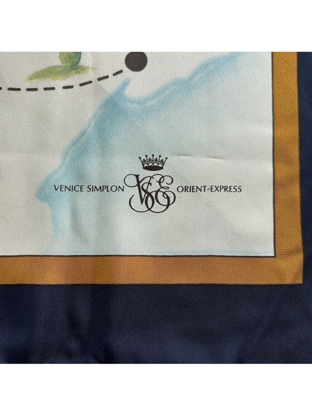 Vintage Venice Simplon Orient Express Silk Scarf Journey Pattern